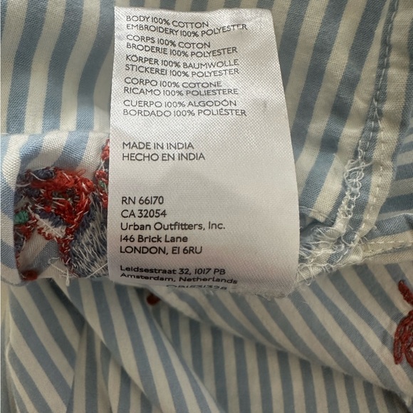 Anthropologie MAEVE crab print striped crop top blouse Medium M - Picture 6 of 6